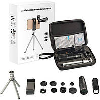 Комплект объективов для камеры телефона 4 в 1,22-кратный объектив, телескоп, монокуляр со штативом.