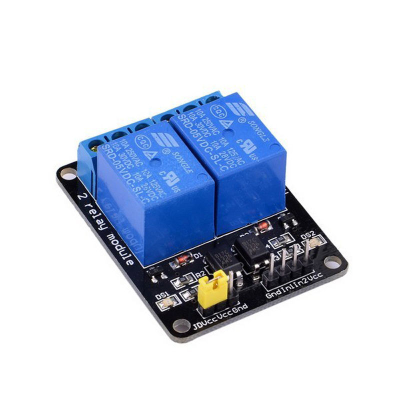Модуль 2-канального реле з ізоляцією оптопари, 12В