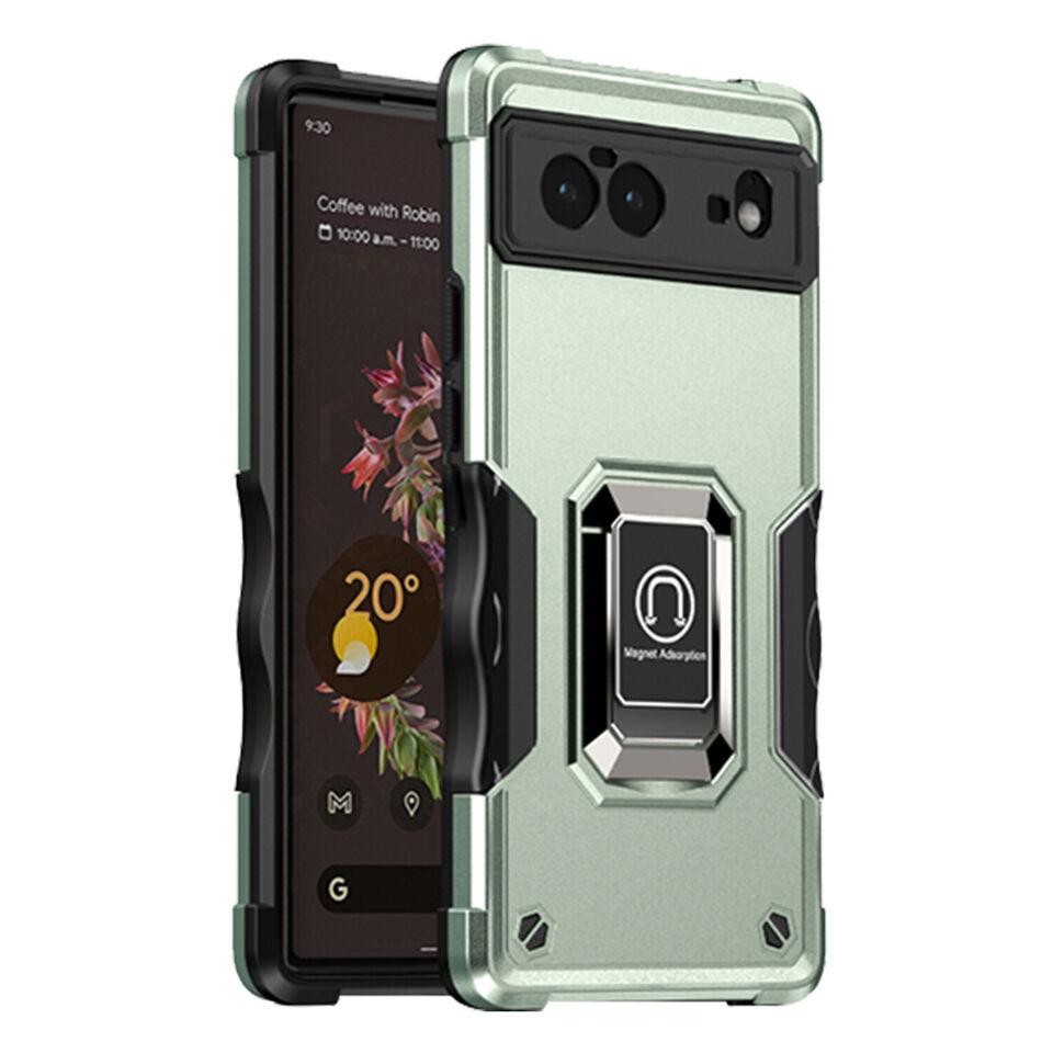 Протиударний чохол для Google Pixel 6 зелений із підставкою