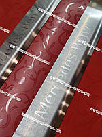 MERCEDES VIANO VITO 639 *2003-2014г Мерседес Виано Вито накладки на пороги Сатиновая НЕРЖ 2шт с логотипом