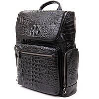 Рюкзак під рептилію шкіряний Vintage 20431 Чорний DOK