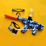 Дитячий іграшковий автомат АК-47 гель бластер Орбіган 45см на орбізах CZ 08-1 Глушник акумулятор окуляри, фото 3