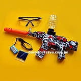 Дитячий іграшковий автомат АК-47 гель бластер Орбіган 45см на орбізах CZ 08-1 Глушник акумулятор окуляри, фото 2