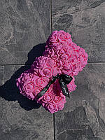 Вечный подарок медведь из роз c бантиком 25 см Розовый Pink