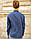Традиційна чоловіча вишита сорочка на темно-синьому льоні, фото 3