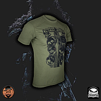 Армейская футболка оливковог цвета "Элитный снайпер", мужские футболки и майки, тактическая и форменная одежда M