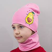 Детская шапка с хомутом КАНТА Авокадо размер 48-52 розовый (OC-831) UP, код: 6484691