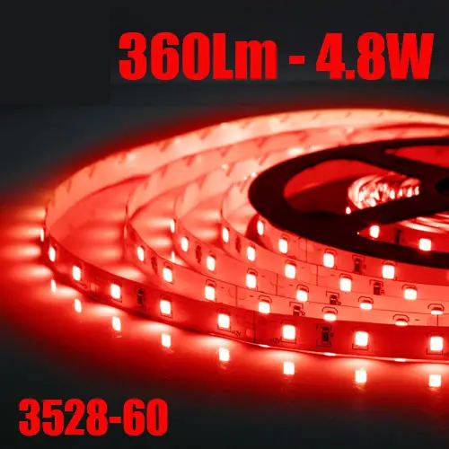 Світлодіодна стрічка B-LED Standart 12 В 3528-60 червона, негерметична, 1 м