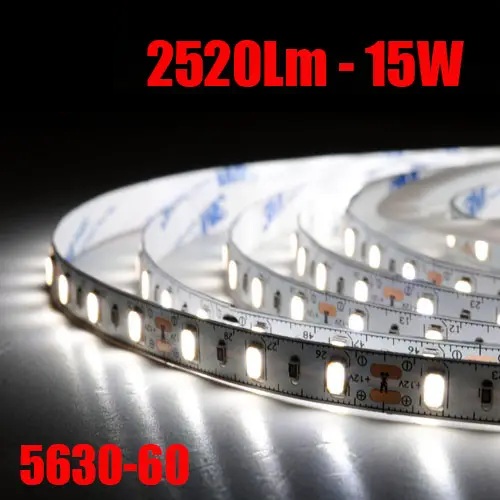 Світлодіодна стрічка B-LED Standart 12В 5630-60 холодний білий, негерметична, 1м