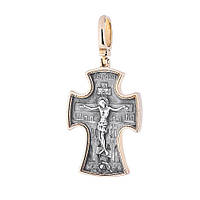 Серебряный православный крест с позолотой 132300 Оникс NB, код: 6589984
