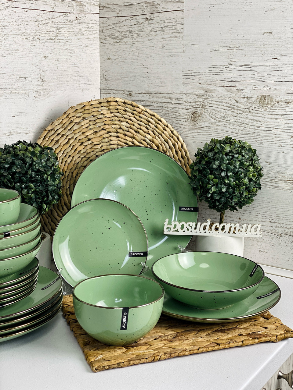 Набір посуду 20 пр. Ardesto Bagheria Pastel green AR0020GGC