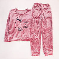 Теплая детская пижама Dexters every day 134 см розовый (131769569243) UP, код: 8336088