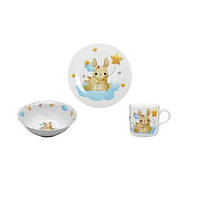 Набір порцелянового дитячого посуду Bunny 3 предмети Limited Edition C724 UP, код: 8357651