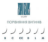 Вії чорні 20 ліній VILMY VIYA вигин M 0.10 mix (7-14), фото 3