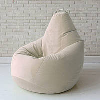 Бескаркасное кресло мешок груша с внутренним чехлом Coolki Велюр Бежевый XL105x85 UP, код: 6719953