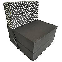 Бескаркасное кресло раскладушка Tia-Sport Микс Поролон 180х70 см черный с белым (sm-0959-2) UP, код: 6537769