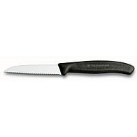 Кухонный нож Victorinox SwissClassic для овощей 80 мм серрейтор Черный (6.7433) UP, код: 376793