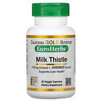 Экстракт расторопши 80% силимарина California Gold Nutrition (Milk Thistle Extract EuroHerbs European Quality)