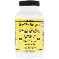 Витамин D3 Healthy Origins (Vitamin D3, hidh potency) 1000 МЕ 360 капсул