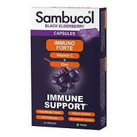 Самбукол капсулы для иммунитета Черная бузина + Витамин С + Цинк от 12 лет Sambucol (Immuno Forte) 30 капсул
