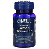 Фолиевая кислота и витамин B12 Life Extension (Folate and Vitamin B12) 400 мкг/300 мкг 90 капсул