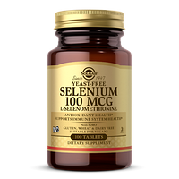 Селен бездрожжевой, L-селенометионин Solgar (Selenium Yeast-Free) 100 таблеток