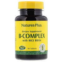Комплекс витаминов B с рисовыми отрубями, Nature's Plus, 90 таблеток