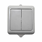 Вимикач подвійний, IP54 сірий