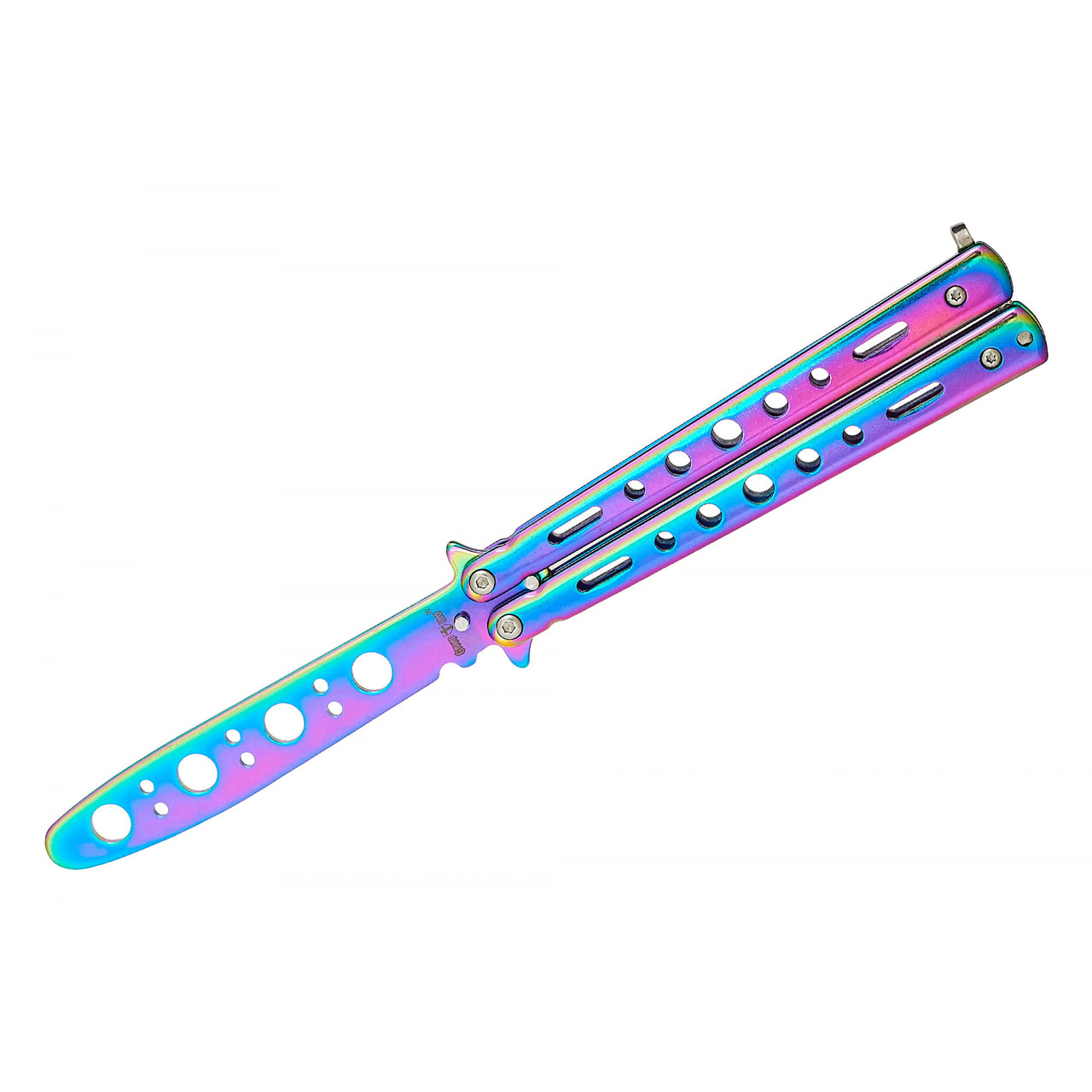 Ніж балісонг Grand Way 1072 (тренувальний, chameleon anodized)