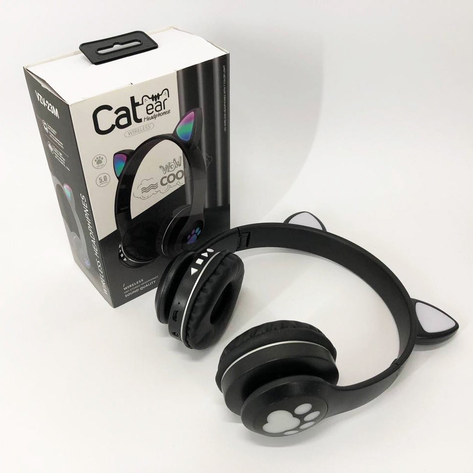 Бездротові навушники дитячі Cat VZV 23M / Дитячі навушники котик, Бездротові навушники з IC-345 вушками котика