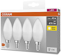 Osram Набор ламп 4шт LED E14 4.9Вт 4000К 470Лм B40 Baumar - Купи Это