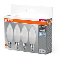 Osram Набор ламп 4шт LED E14 4.9Вт 4000К 470Лм B40 Baumar - Купи Это