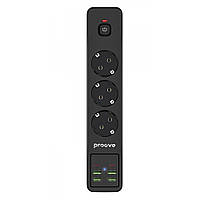 Сетевой фильтр Proove Power Socket P-03 (3 розетки + 4 USB + 2 Type-C) 2М black