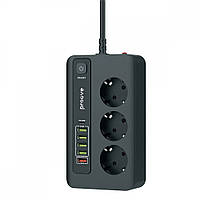 Сетевой фильтр Proove Power Socket PD-03 (3 розетки + 5 USB + 1 Type-C 20W) 2М black