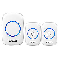 Дверной беспроводной звонок с двумя кнопками вызова Cacazi F12 300 м White IN, код: 7541878