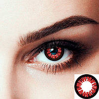Лінзи контактні кольорові Seta Decor нерівна веселка червоні (13386) IN, код: 6857804