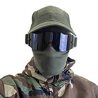 Тактические защитные очки маска Daisy со сменными линзами Панорамные незапотевающие Олива IN, код: 8447011