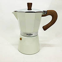 Гейзер для кофе Magio MG-1008, Кофейник гейзерный, Гейзерная кофеварка PB-971 для индукции