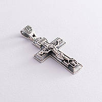 Серебряный православный крест 133097 Оникс 13 г DH, код: 6840912