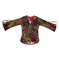 Блуза с длинным рукавом Karma Коттон Павлины L Темно-коричневый фон (20457) GG, код: 6539550
