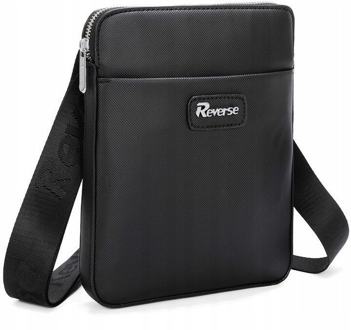 Чоловіча сумка наплічна зі штучної шкіри PU Reverse 20x24x3 см Чорний (F581 black)