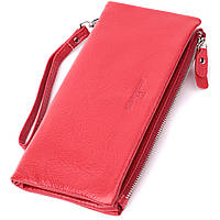 Кошелек-клатч для женщин с двумя молниями из натуральной кожи ST Leather 22526 Красный GG, код: 8389007