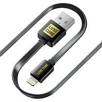 Кабель Luxe Cube Flat USB-Lightning, 1м, черный (2231252964019) GG, код: 6719065