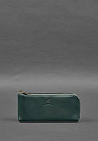 Кожаное портмоне-купюрник на молнии 14.0 зеленый BlankNote GG, код: 8132968