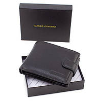 Кожаный кошелек для мужчин 12,5х10 Marco Coverna M104 (21595) черный GG, код: 8057974