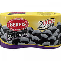 Оливки SERPIS Aceitunas negras sin hueso, pack 2шт.,85гр., оригинал. Доставка от 14 дней