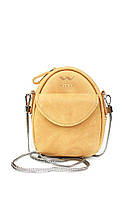 Кожаная женская мини-сумка Kroha желтая винтажная The Wings NX, код: 8132334