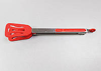 Силиконовые кухонные щипцы с прорезями A-PLUS 34 х 5 см Красные 1999 BM, код: 7688227