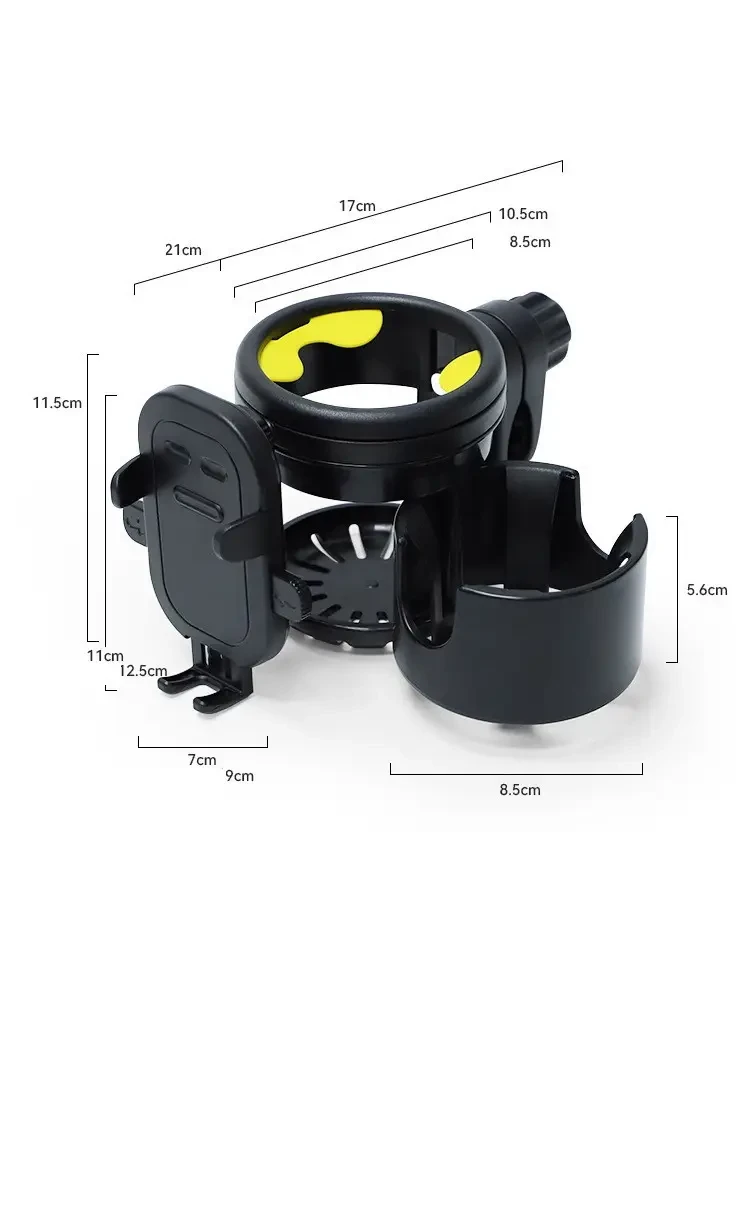Универсальный двойной подстаканник держатель бутылки, стакана, мобильного телефона для коляски - фото 4 - id-p2176525728