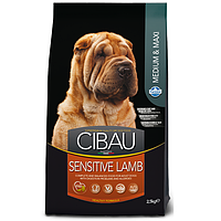 Фарміна дог сух CIBAU SENSITIVE ADULT MEDIUM & MAXI з чутливим травленням з ягням 2,5 кг. 30979